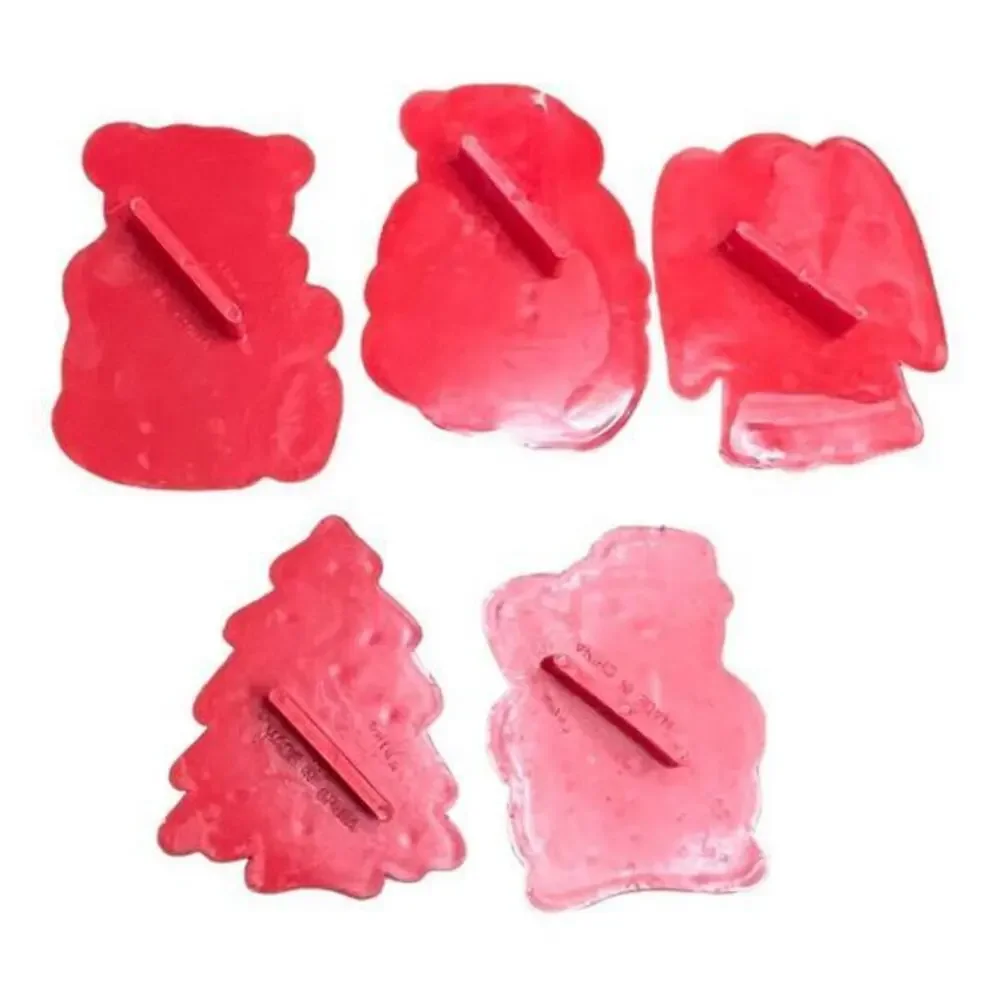 Vintage Christmas Cookie Cutters‎ Set of 5 Red Plastic Santa Snowman Tree Angel